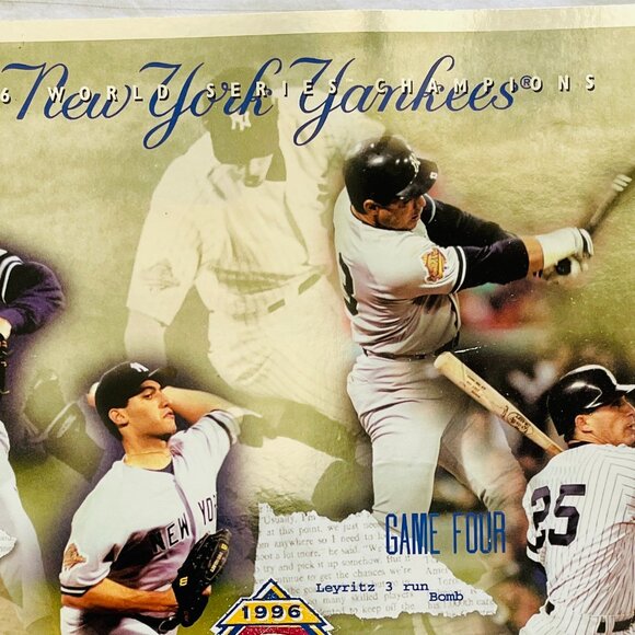 POSTER -New York Yankees. 1996 WORLD SERIES CHAMPIONS. Measures 14 x 11, - Picture 2 of 7